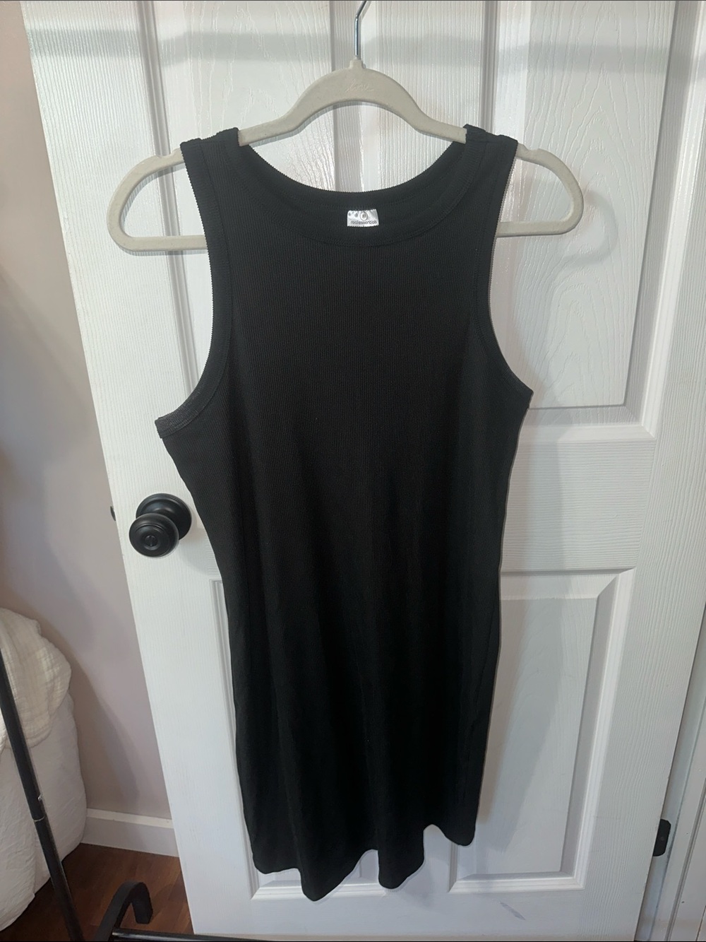 Women's Black Ribbed Tank Dress - Sleeveless Essentials